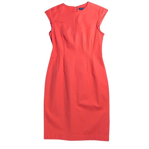 Banana Republic Dresses & Skirts - Banana Republic 12 NWT Sloan Dress Knee Length Cap Sleeve Coral Orange Stretch